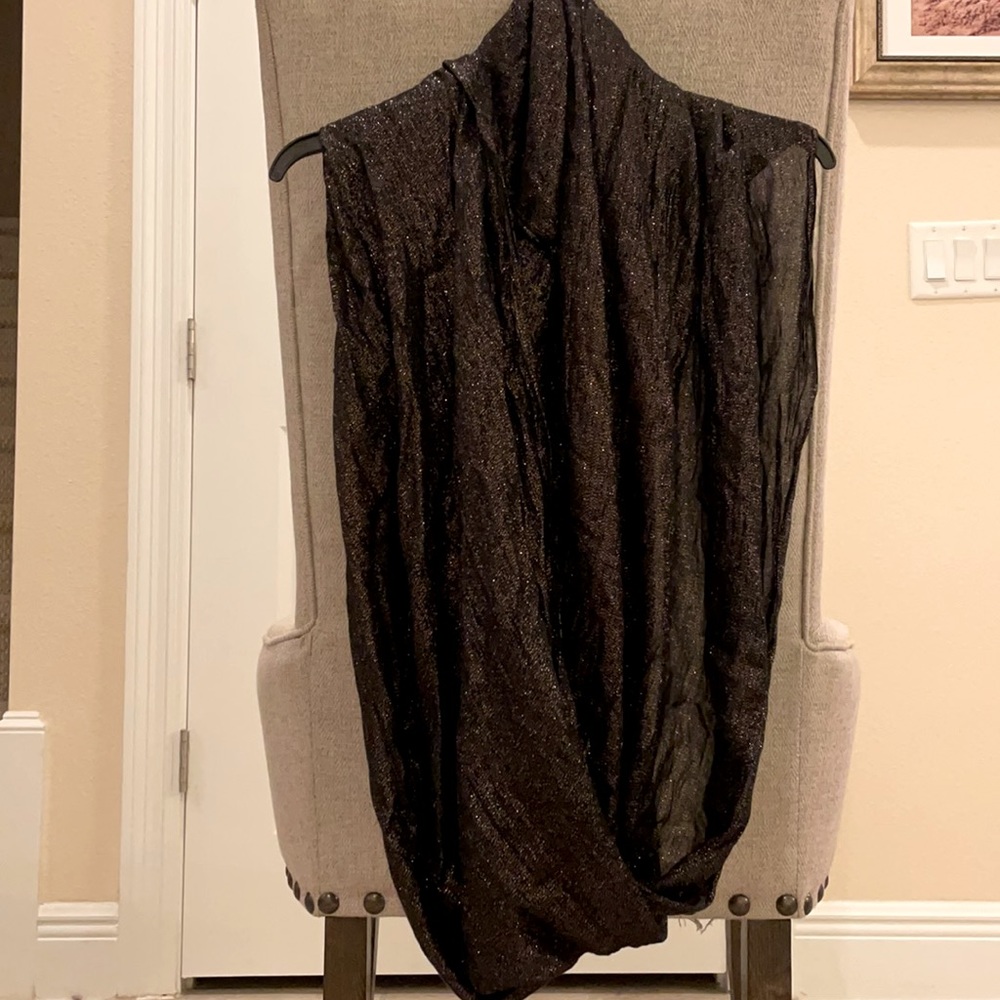 Express black with gold sparkles infinity scarf